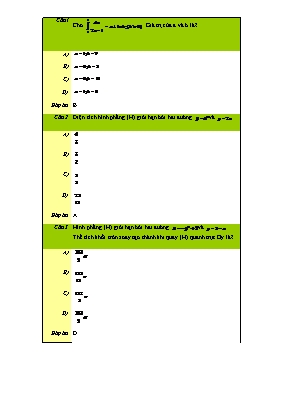 Bài tập Tích phân Lớp 12 - Phần 28